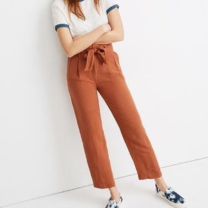 Madewell linen paper bag pants